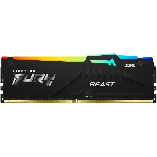 Оперативная память Kingston Fury Beast, DDR5, 32Gb (1x32Gb), 6000MHz, CL30, DIMM, с радиатором, RGb, черный