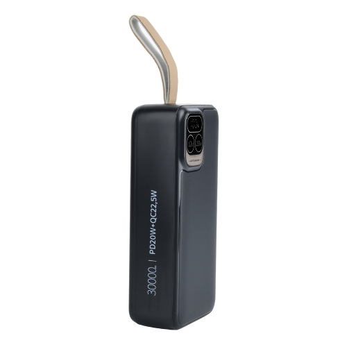 Портативный аккумулятор Perfeo Powerbank Atomic Age 30000 mAh/LED дисплей/PD + QC 3.0/Type-C/2 USB/Выход: 5A, max 22.5Wчерный (PF_E1478)