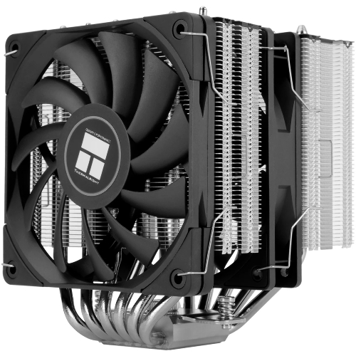 Кулер для процессора Thermalright Royal Knight 120 SE (4-pin PWM, 155мм, Ni/Cu, 6x6мм, 2x120мм, 66.17CFM/59CFM, 25.6dBA/26.1dBA, 1500RPM/1800RPM, S: 1200, 1700, 1851, 115X, AM4, AM5, silver, black)