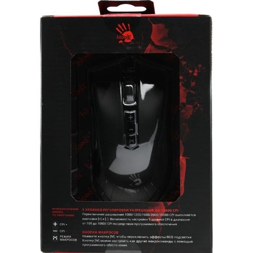 Мышь проводная A4Tech Bloody ES9 Plus черный, 10000 dpi, USB, кнопки - 8