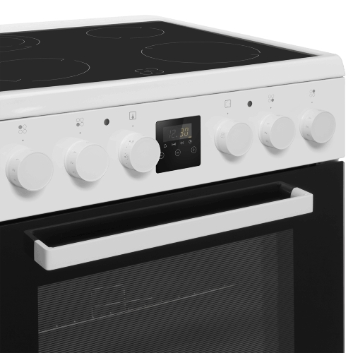 Плита электрическая Maunfeld MEC67CW08TD белый, конфорок 4 шт, духовка 59 л, 60 см x 85 см x 60 см