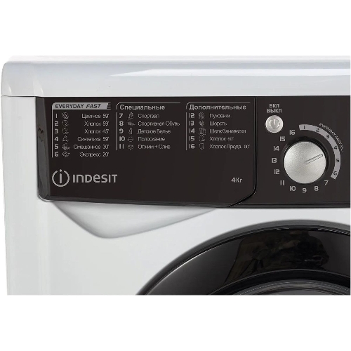 Стиральная машина Indesit MyTime EWUD 4105 BK CIS белый, загрузка фронтальная 4 кг, 1000 об/мин., класс: А