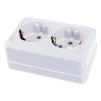 Розетка 2-м BOLLETO с заземл. накл. 7128 белый ASD/IN HOME 4680005959839
