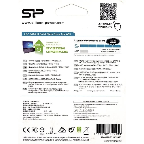 Накопитель SSD Silicon Power Ace A55, 1Tb, SATA III, 2.5