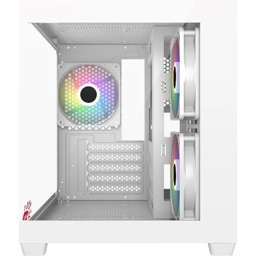 Компьютерный корпус Bloody CC-121 белый без БП mATX 7x120мм 1xUSB2.0 1xUSB3.0 audio
