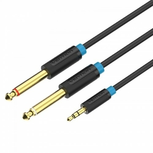 Кабель Vention аудио Jack 3,5 мм M/2Jack 6,5 мм M - 2 м