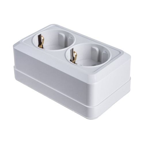 Розетка 2-м BOLLETO с заземл. накл. 7128 белый ASD/IN HOME 4680005959839