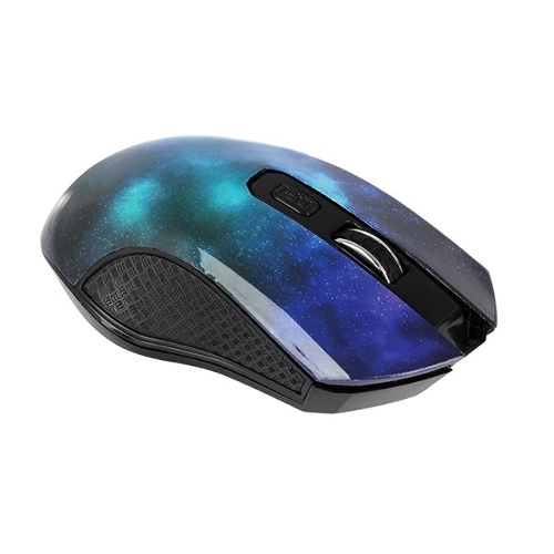 Мышь беспроводная Qumo Office M27 Universe синий, 1600 dpi, радиоканал, USB, кнопки - 4