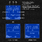 Источник бесперебойного питания (инвертор, синус, для котла) ExeGate SineTower SN-2000.LCD.AVR.3SH.1C13.RJ.USB 2000VA/1600W, чистая синусоида, LCD дисплей, AVR, 3*Schuko+1*C13, RJ45/11, USB, линейно-интерактивный, черный