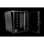 Шкаф коммутационный ЦМО ШРН-15.650-9005 настенный 15U 600x658мм пер.дв.стекл 200кг черный 600мм 180град.