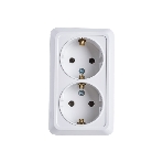 Розетка 2-м BOLLETO с заземл. накл. 7128 белый ASD/IN HOME 4680005959839