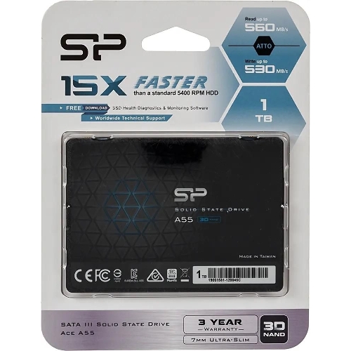 Накопитель SSD Silicon Power Ace A55, 1Tb, SATA III, 2.5