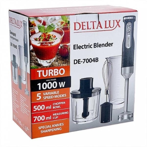Блендер DELTA LUX DE-7004B черный,1,5кВт,р-м Турб
