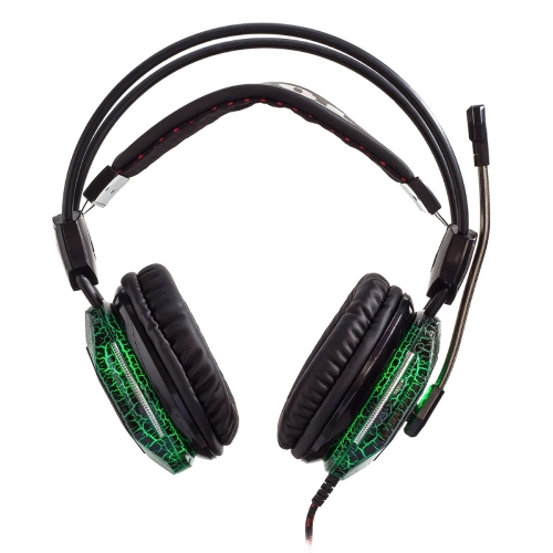 Гарнитура Oklick HS-L500G зелёный/чёрный, проводная, USB/3.5 мм