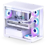 Корпус без блока питания JONSBO D300, Mini-Tower, TG, no fan, 2xUSB-A 3.2 + 1xUSB-C 3.2, mATX, mITX White