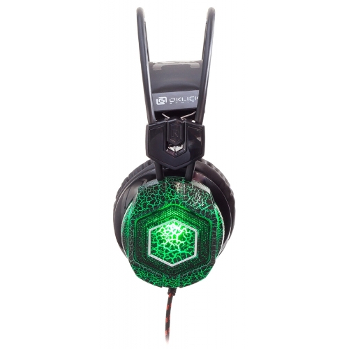 Гарнитура Oklick HS-L500G зелёный/чёрный, проводная, USB/3.5 мм