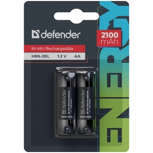 Аккумуляторная батарея Defender HR6-2BL 2100 mAh АА, Ni-MH, блистер, 2 шт.
