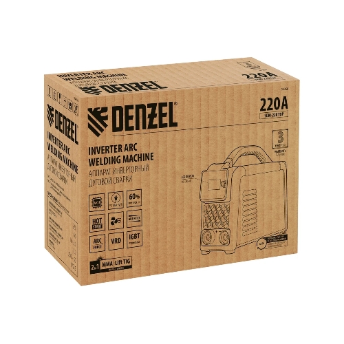 Аппарат инвертор. дуговой сварки Denzel SDM-220 Top, 220 А, ПВ 60% кейс