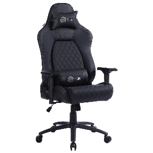 Кресло игровое Cactus CS-CHR-130-M, массажное, с подголовником, черный