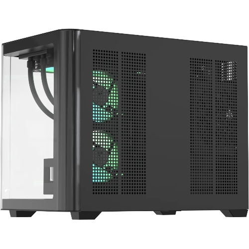 Компьютерный корпус AeroCool/Formula Crystal U2M Floe черный без БП mATX 1xUSB 3.0 1xUSB3.1 audio bott PSU