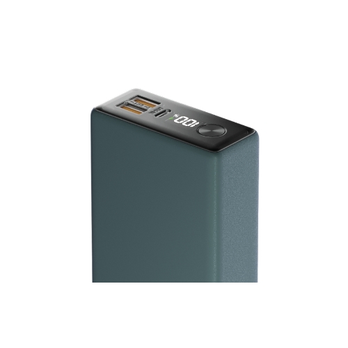 Портативный аккумулятор OLMIO QX-20, 20000mAh, 22.5W, QuickCharge3.0/PowerDelivery, LCD, темно-зеленый