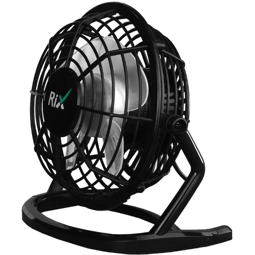 Вентилятор Rix RDF-1500USB чёрный, настольный, 2.5 Вт, 1 скорость, 10 см