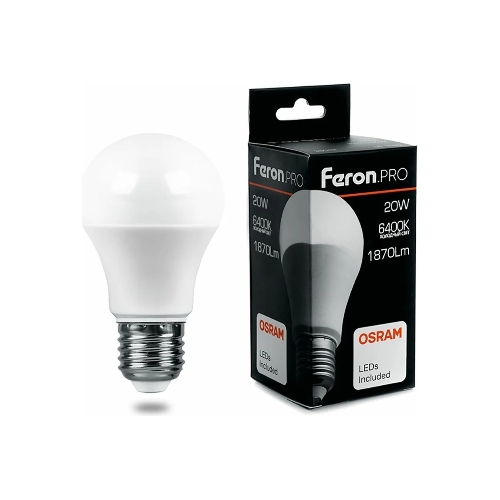 Лампа светодиодная Feron PRO LB-1020 шар E27 20W 6400K