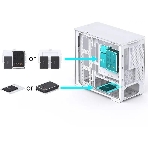 Корпус без блока питания JONSBO D300, Mini-Tower, TG, no fan, 2xUSB-A 3.2 + 1xUSB-C 3.2, mATX, mITX White