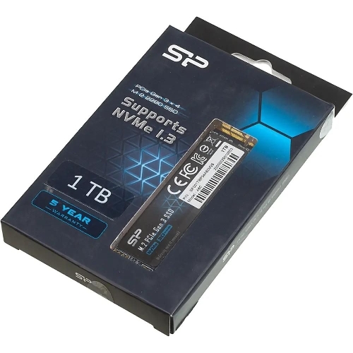 Накопитель SSD Silicon Power P34A60, 1Tb, PCIe 3.0 x4, M.2 2280, NVMe, R/W 2200/1600