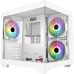 Компьютерный корпус Bloody CC-121 белый без БП mATX 7x120мм 1xUSB2.0 1xUSB3.0 audio