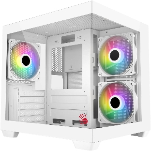 Компьютерный корпус Bloody CC-121 белый без БП mATX 7x120мм 1xUSB2.0 1xUSB3.0 audio