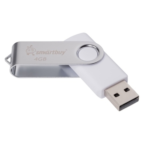 Флешка USB SmartBuy Twist White (SB004GB2TWW), 4GB, USB 2.0, R/W 15/5, белый