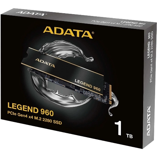 Накопитель SSD ADATA LEGEND 960, 1Tb, PCIe 4.0 x4, M.2 2280, NVMe, R/W 7400/6000, с радиатором