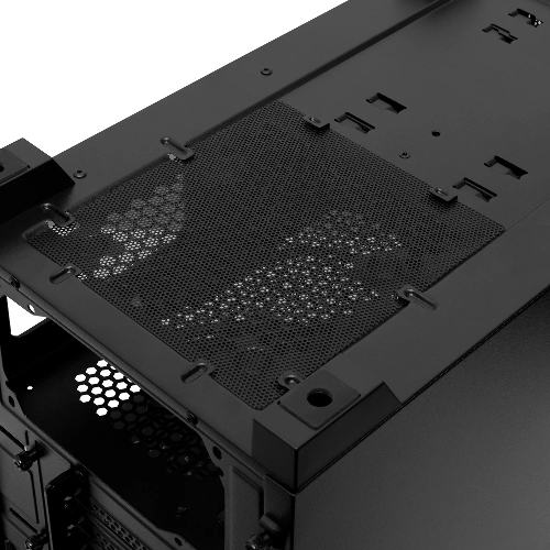 Компьютерный корпус без блока питания HSPD M340, Mesh Mid Tower, черный, TG, 0.5 SPCC, no fans, mATX, mITX, 165/350/200мм, 2x2.5
