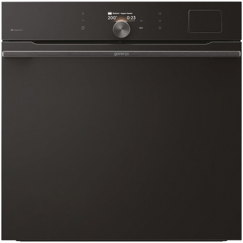 Встраиваемая электрическая духовка Gorenje BFS6148B, объем 77 л, макс. температура 230 градусов, сенсорное/поворотное управление, Wi-Fi, пар (FullSteam), сувид, AirFry, автоматические программы, телескопические направляющие на одном уровне, термощуп, динамическая система охлаждения, многоуровневое приготовление, PerfectGrill, энергоэффективность А+, черный