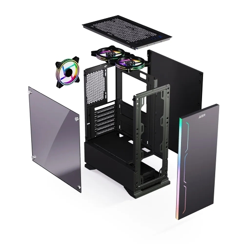 Компьютерный корпус ABR Robin I (1хUSB 3.0, 2хUSB 2.0, HD Audio, 3xRGb Fan, ATX, Micro-ATX)