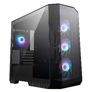 Компьютерный корпус без блока питания Case MSI MAG PANO M100R PZ, Mini-Tower, TG, 4x120мм ARGB, 1xUSB 3.2, 1xUSB 3.2 Type-C, mATX, mITX черный