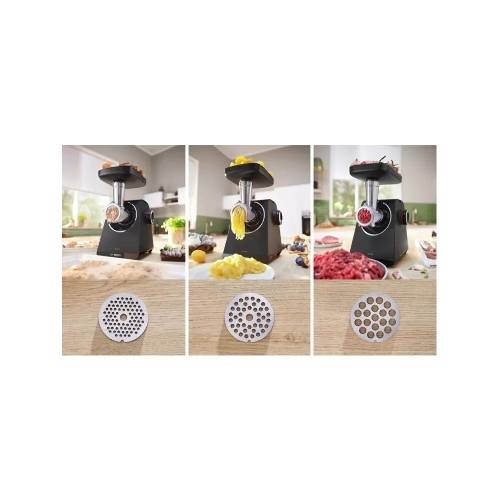 Мясорубка электрическая Bosch MFWS650B черный, 2100 Вт, 3.5 кг/мин, реверс, защита от перегрузки, насадки - 5