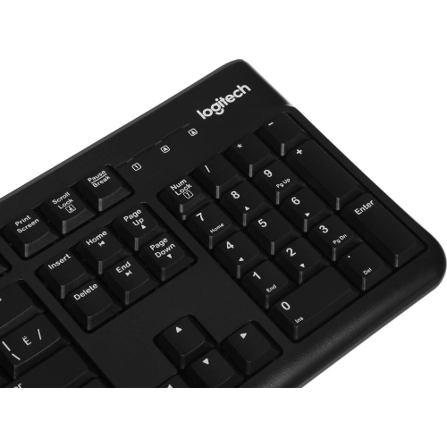 Комплект клавиатура+мышь Logitech MK120 проводной, USB, 1000 DPI, чёрный (неоригинальная гравировка)