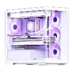 Корпус без блока питания JONSBO D300, Mini-Tower, TG, no fan, 2xUSB-A 3.2 + 1xUSB-C 3.2, mATX, mITX White