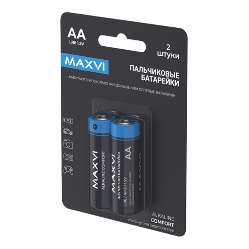 Щелочная батарейка Maxvi MBLR6CF2, COMFORT, AA, alkaline, 2 шт.