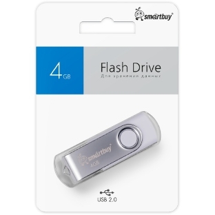Флешка USB SmartBuy Twist White (SB004GB2TWW), 4GB, USB 2.0, R/W 15/5, белый