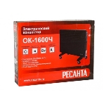 Конвектор электрический Ресанта ОК-1600Ч, черный, 1600 Вт, 20 м2, термостат 67/4/34
