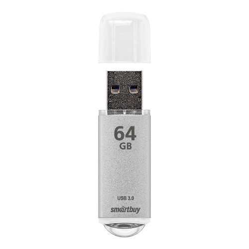 Флешка USB Smartbuy V-CUT SILVER (SB64GbVC-S3), 64Gb, USB 3.0, R/W 75/25, серебристый