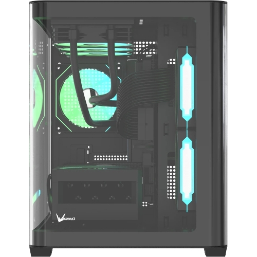 Компьютерный корпус AeroCool/Formula Crystal U2M Floe черный без БП mATX 1xUSB 3.0 1xUSB3.1 audio bott PSU