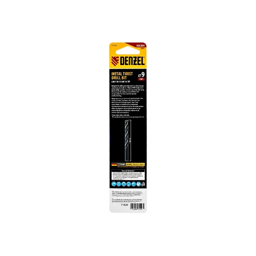Сверло спиральное по металлу Denzel 9 x 125мм, Р6М5, Golden Tip