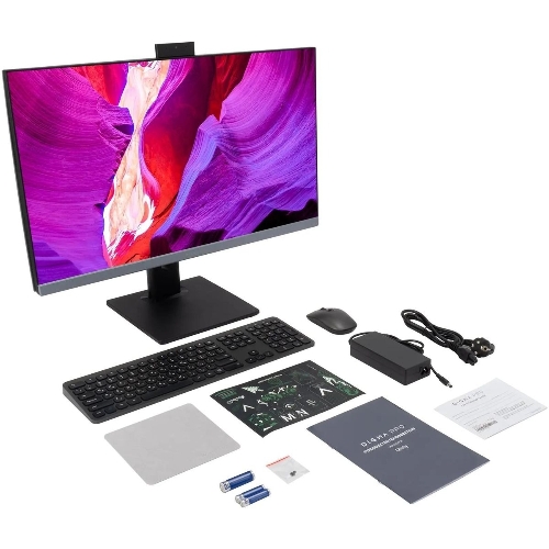 Моноблок Digma Pro Unity 27" Full HD i5 1235U (1.3) 16Gb SSD 512Gb Iris Xe CR Windows 11 Professional GbitEth WiFi BT 90W клавиатура мышь Cam серый/черный 1920x1080