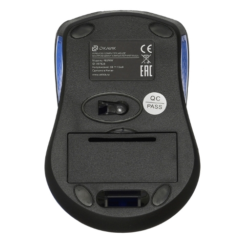 Мышь беспроводная Oklick 485MW черный/синий, 1200 dpi, радиоканал, USB, кнопки - 3