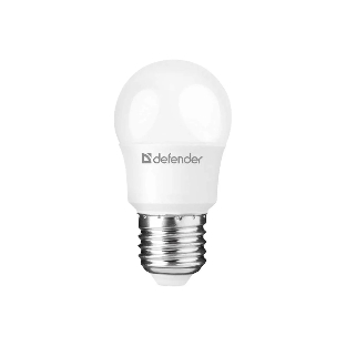 Лампа светодиодная Defender P45-10W-830-E27 шар, 3000 К, теплый белый, 1 шт.