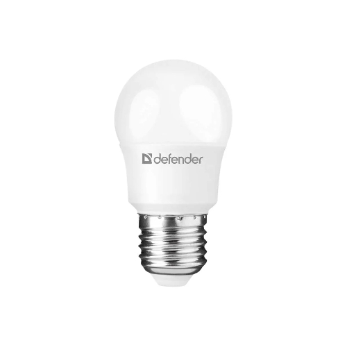Лампа светодиодная Defender P45-10W-830-E27 шар, 3000 К, теплый белый, 1 шт.